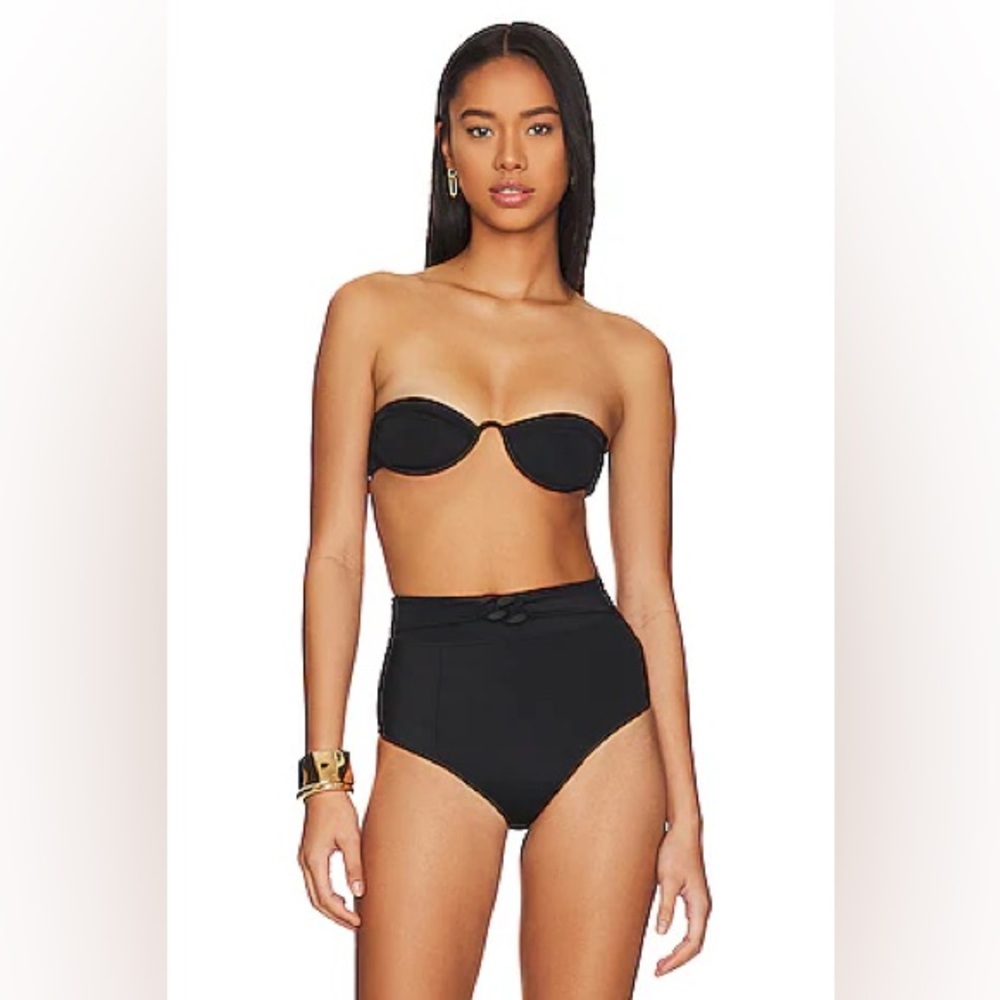 TROPIC OF C Black Strapless Bikini Set